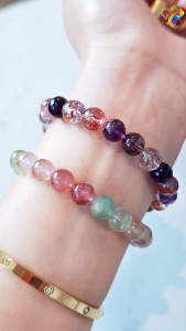 Collectors Grade Ice Cream Macaron Icy Tourmaline Super 7 Bracelet