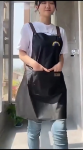 Apron Waterproof Celemek Masak Dapur Pria Wanita Chef Pelayan Cafe harga grosir