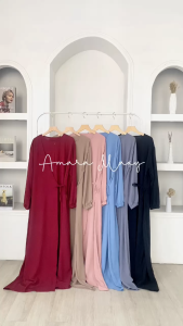 Amara Maxi Gamis Muslim Wanita | Gamis wanita Simple Dan Elegan | Dres Wanita Muslim Crinkle Terbaru