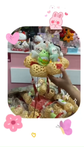 Lồng đèn trung thu lồng đèn giỏ tre lồng đèn rọ tre ngang đèn lồng hoạt hình kèm đèn cầy điện