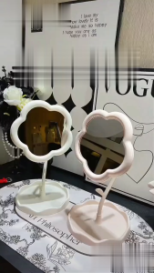 OFM-K181 Cermin Aesthetic Stand Mirorr Flower Kaca Meja Rias / Cermin Bunga Standing Mirror Rotating