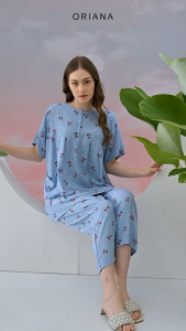 Oriana Sleepwear Piyama Puthi Collection | Baju Tidur Pendek One Set