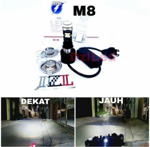 LAMPU UTAMA LED RTD M8 PROJEKTOR MINI h6 h4 hs01 PROJIE CUT OFF