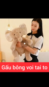 Gấu bông chú voi trang trí phòng Đồ chơi cho bé siêu cute (Có hạt chống ẩm bên trong) Kích thước 40-80cm