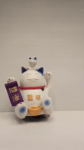 แมวกวักแม่ลูก ฐานหมุนพร้อมมีเสียงเพลง ขนาด11*10*15 ซม.