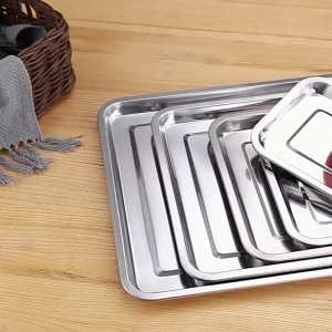ถาดสแตนเลส (ขนาด 26m/32m/35m) ถาดสแตนเลส ถาดใส่อาหาร ถาดใส่ขนม ถาดเสิร์ฟ ถาดขนมเค้ก ถายใส่เค้ก