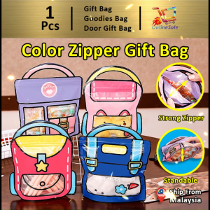 Gift Bag Small Colorful School Bag Zip lock Zipper Bag (152) Goodies Bag Door Gift Bag Snacks Candy Biscuit Portable Bag Cartoon Gift Packaging Beg