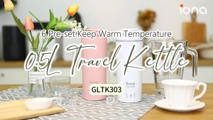 IONA 400ML Travel Kettle | 5 Pre-Set Temperatures Keep Warm Portable Mini Electric Kettle - GLTK350