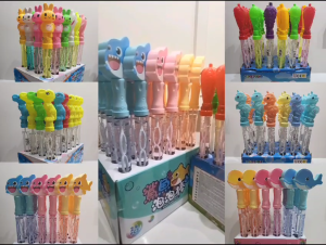 (SG Seller) Bubble Stick with Bubble Water| Fruits Baby Shark Animals Whale Dinosaur|35cm Wand| Birthday Party Kids Gift