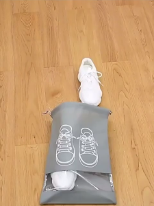 Portable Dustproof Non-woven Shoe Storage Bag with Window & Drawstring Closure