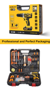 KEELAT SG Wall Drill 39pc Electric hand drill Cordless Drill Impact Drill Screwdriver With Wrench 3 Mode 20 / With LED