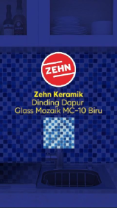 Zehn Keramik Dinding Dapur Glass Mozaik MC-10 30x30 Cm Biru