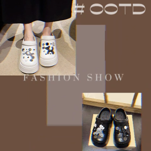 LHSunday สายแฟชั่นห้ามพลาด รองเท้าหัวโตเสริมส้น ทรงสวย งานยางเบาสบาย แถมมีน้องหมาสีดำน่ารักๆ มีให้เลือกหยิบจับถึง 5 สี ของดีแบบนี้ราคาไม่แพงนะ จิ้มตะกร้าเลยจ้า