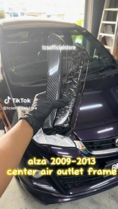 TCS Perodua alza 2011-2016 FORGED CARBON center air outlet frame cover garnish accessories