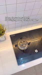 DWECK - Kompor Gas Tanam Rinnai RB712 NGB 2 Tungku Schott Glas Bergaransi