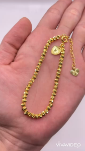 Lắc tay bi titan không gỉ 3 li Vòng tay bi titan không phai không rỉ màu 18k trangsucmoiluatuoi.RIN