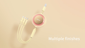 Baseus 3.5A Retractable 3-in-1 USB to M+L+C Fast Charging  Data Cable Compatible For iPhone Huawei XiaoMi