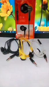 Handsfree Macaron M-34 + Mic  Super Bass Stereo Music Earphone Kabel Jack 3.5mm Headset M34 Universal