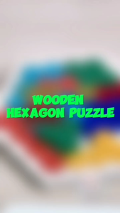 Hntob Wooden IQ Hexagon DIY Puzzle Honeycomb Tangram Board Toy Interesting Changeful Toy