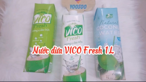 Hộp 1000mL Nước dừa Xiêm/ Dứa non/ Natural Vico Fresh 1 LÍT - APIS - YOOSOO