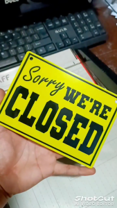 Open and Close PVC Signage Back to Back