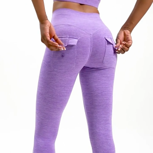 Quần Legging Thể Thao Nữ Disko CCK 8335 Tập Gym Yoga Thun Poly Mềm Mại Túi Hộp Có Nút Cài Lưng Cao Ôm Sát Nâng Mông Co Giãn Thấm Hút Mồ Hôi Tốt
