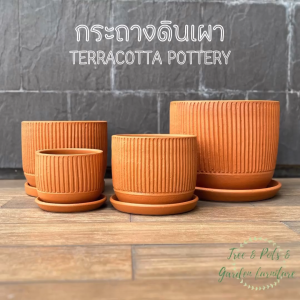 กระถางดินเผา กระถางต้นไม้สำหรับตกแต่งบ้านและสวน ขนาด 6 นิ้ว 8 นิ้ว 10 นิ้ว 12 นิ้ว มี 4 สีให้เลือก