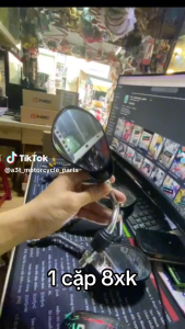 [ KÍNH / GƯƠNG / KIẾNG ] Cặp kính YAZ chân gương xi chrom titan - đen (kiếng chiếu hậu) H2C