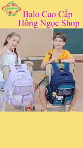 [Tặng 1 Bút Màu] Ba Lô Đi Học Cao cấp Chống Gù Chống Thấm Nước Nhiều Ngăn Êm Vai Cho Học Sinh - Hồng Ngọc Shop