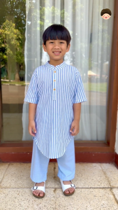 Yobebee Setelan Koko Salur Anak Laki-Laki: Baju Muslim & Baju Lebaran Usia 2-12 Tahun