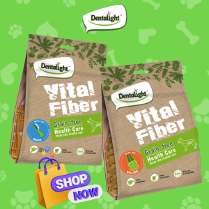 Dentalight Vital Fiber VALUE PACK 30 Dental Sticks Dog Treats Grain-Free Vegetarian 360g