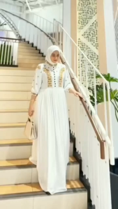 Azizah Dress Cerutty Babydoll Apk Bordir Gamis Model Baru 2024 Gamis Lebaran Wanita Viral Murah
