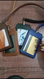 Id Card Name Tag Kulit Holder Double Flip Magnet Terbaru Termurah Berkuas lita