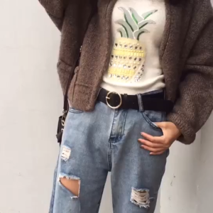 Putaran Gesper Cincin Sabuk Wanita Sederhana Liar Versi Korea Retro Sabuk Celana Lebar Dekoratif Halus Wanita