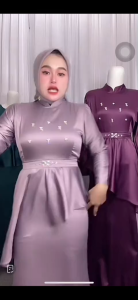 Khastara Dress - Ready Jumbo Jamila Dress premium jahitan rapi dan teliti dengan bahan satin silk premium adem dan jatuh