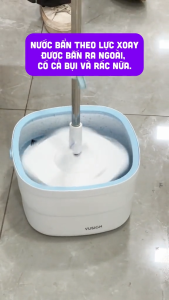 Bộ Cây Lau Nhà Tách Nước Bẩn DELI Xoay 360 Độ Thùng 2 Ngăn Chổi Lau Nhà Tự Gỡ Tóc Rác