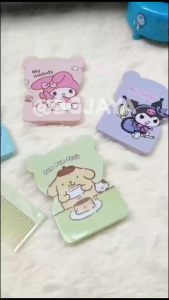 Sanrio Portable Mirror Comb Cartoon Style Flip Type Portable Folding (BGJAYA)