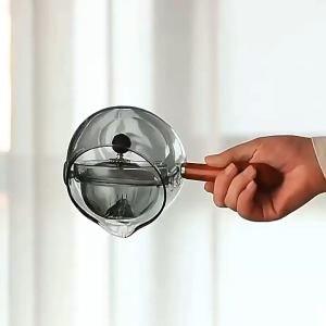 Rotating Tea Maker Glass Teapot Side to Boil 17oz Tea Steeper Clear for Gift