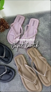 Sandal Jepit Flat Wanita Dewasa Tali Jepit Glitter Kekinian
