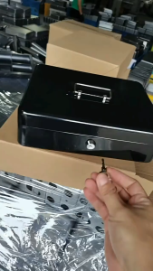 4GL Cash Box (30cm x 24cm x 9cm) Compartment Tray Lockable Security Metal Coin Tray Drawer