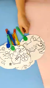 DIY Graffiti Painted Fan School Stationery Hand Painted Coloring Fan Childrens Cartoon Fan