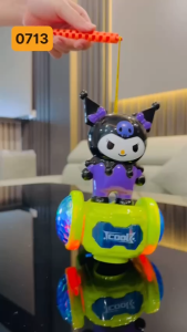 [CÓ KHÓI] Kuromi đi xe cân bằng có đèn nhạc kèm cây cầm cho bé chơi lồng đèn trung thu Koromi Korumi đồ chơi xoay 360 độ