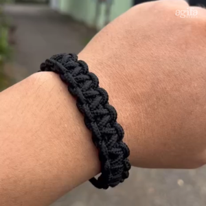 Gelang Pria - BLACK DEVIL - Gelang Sulam/ Rajut Warna Hitam
