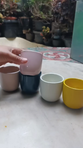 Gelas Teh Kopi Keramik Warna dengan Warna-warni Ceria - Kitchenware