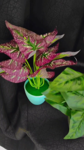 RB6026 TANAMAN PLASTIK KELADI AIR LATEX VAS CANGKIR SERAT BUNGA ARTIFICIAL