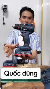 Máy khoan pin Boshun BS-ID1065BL 3 chức năng có búa không chổi than Tặng Kèm bộ phụ kiện 28 chi tiết