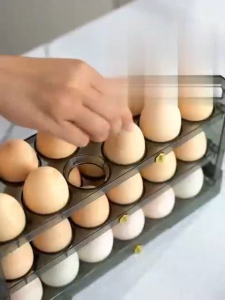 FH-C725 Tempat Telur 36 Lubang Sekat / Rak Penyimpanan Telur 3 Tingkat Susun Pintu Kulkas Container Box Telor Ayam
