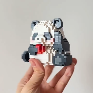 Kawaii Panda Series Micro Particle Building Block Creative Cute Animals DIY Assembled Bricks Toys for Chillren Christmas Gift