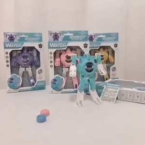 Transformers Watch Robot Clock Jam Tangan Time Colorful Date Smart Watch Storage Deformation Transformation