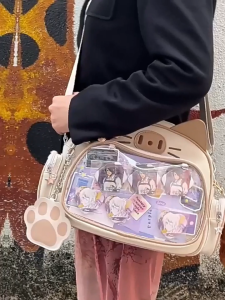 COD y2k Millennial Hot Girl Pain Student Commuting Cute Mechanical Cat New Large Capacity College Messenger Bag(No Free Accessories)